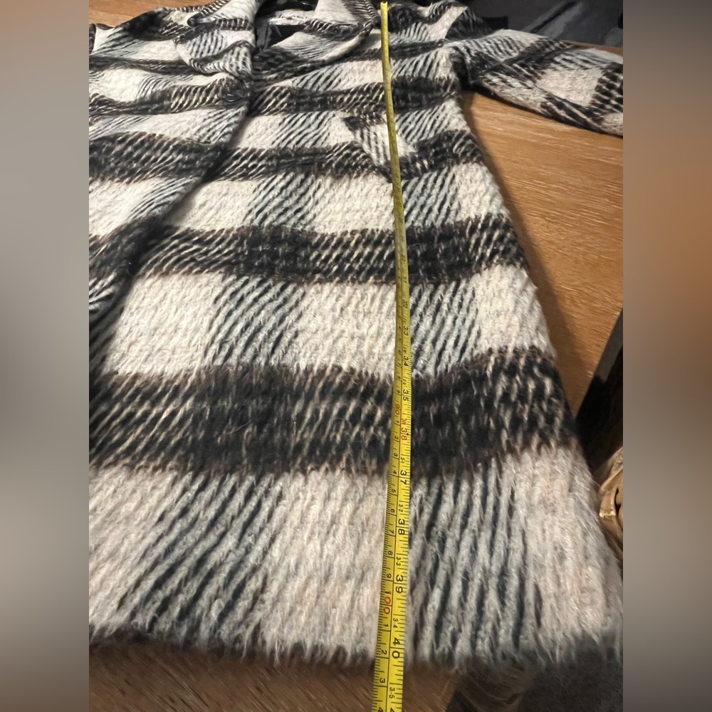 Nine West Women's Black/Brown and White Plaid Coat - Picture 8 of 15